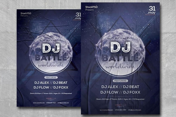 Modern Nightclub Party Flyer Template FREE PSD