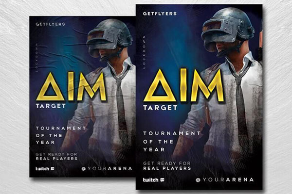 Modern PUBG Tournament Flyer Template FREE PSD