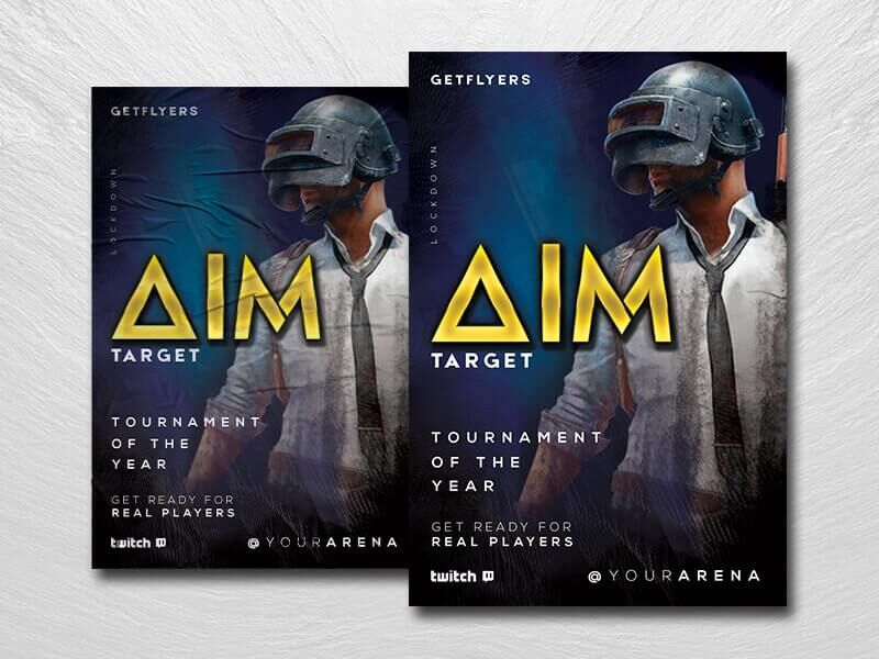 Modern PUBG Tournament Flyer Template FREE PSD