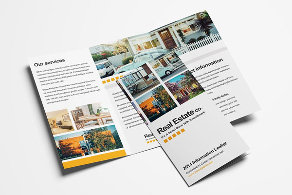 Modern Real Estate Tri-fold Brochure Template FREE PSD