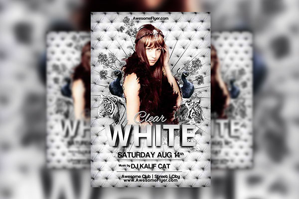 Nightclub Party Flyer Template with Deep Buttoned Background FREE PSD