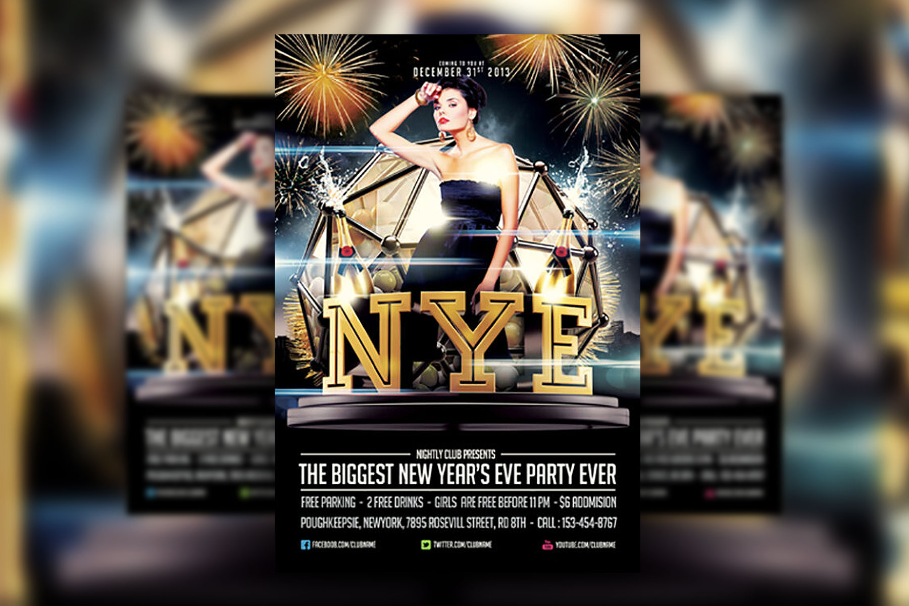 NYE Party Flyer, Print Templates