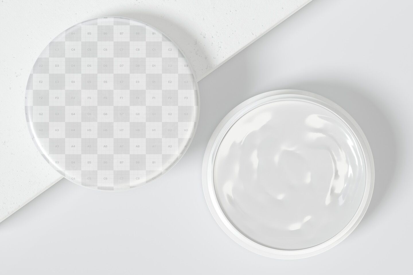Opened Plastic Cosmetic Jar Mockup Top View FREE PSD