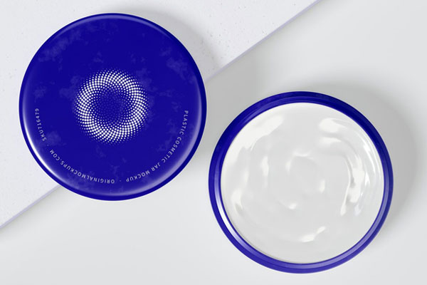 Opened Plastic Cosmetic Jar Mockup Top View FREE PSD