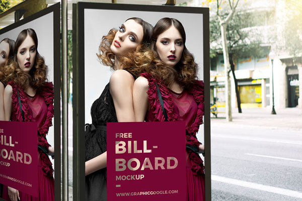Outdoor Bus Stop Advertisement Billboard Mockup FREE PSD