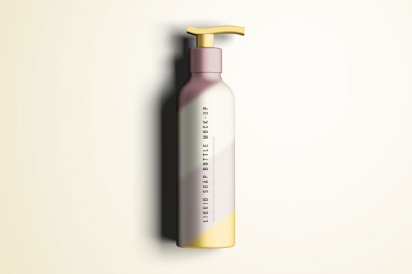 Overhead View of Liquid Soap Bottle Mockup FREE PSD