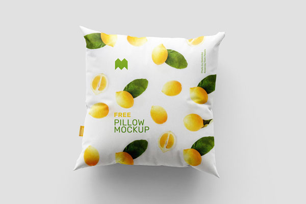 Pack of 4 Mockups of Square Pillow at Different Angeles FREE PSD