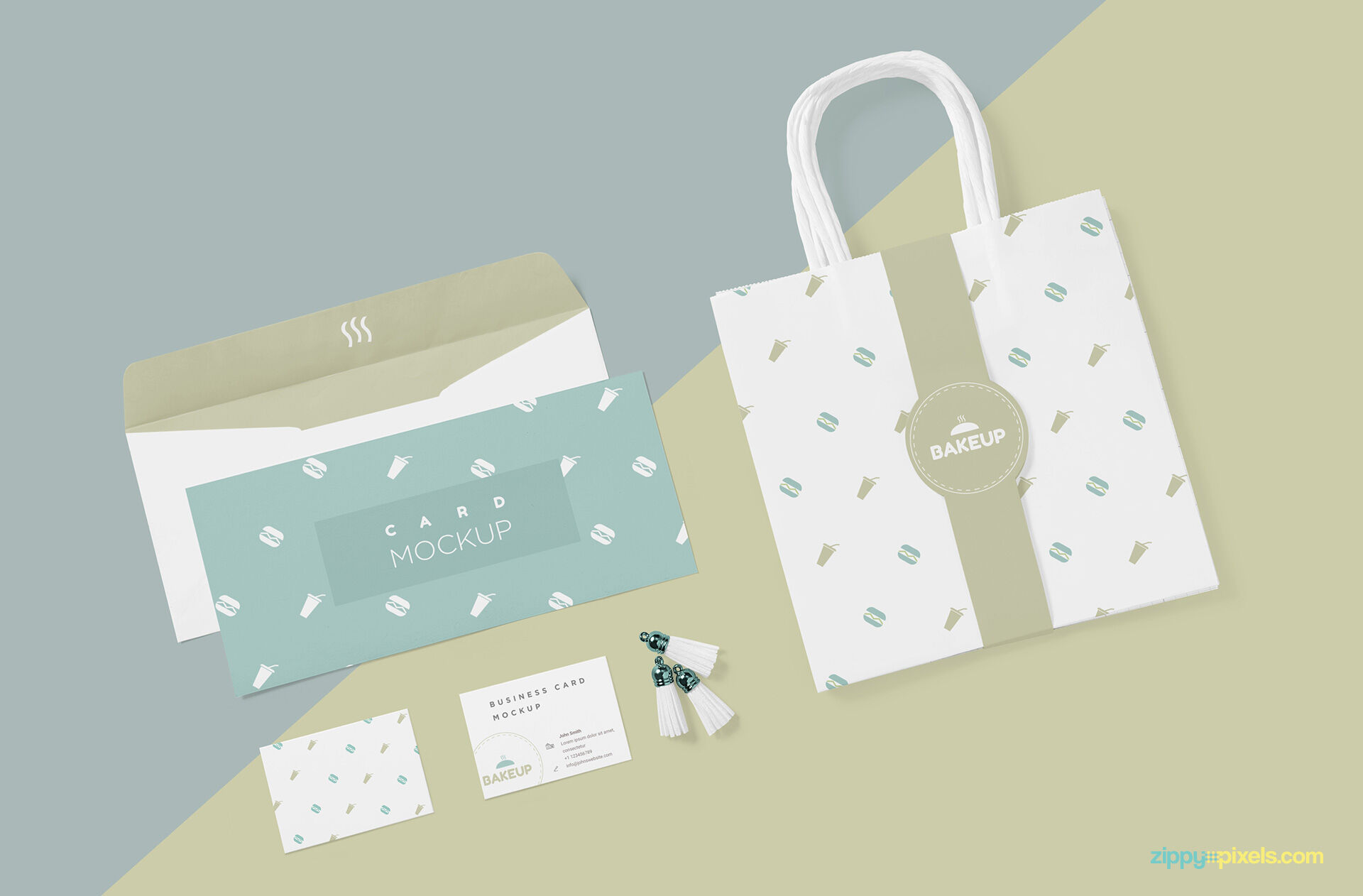 Pack of Tote Bag, Envelope, and Business Card Mockup FREE PSD