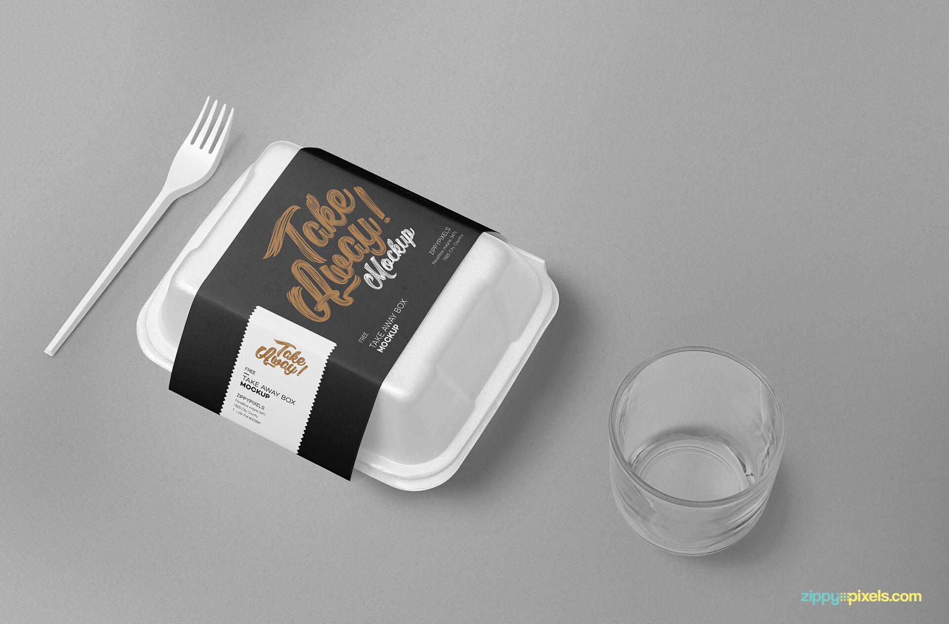 Kraft Paper Small Size French Fries Packaging Mockup - Half Side