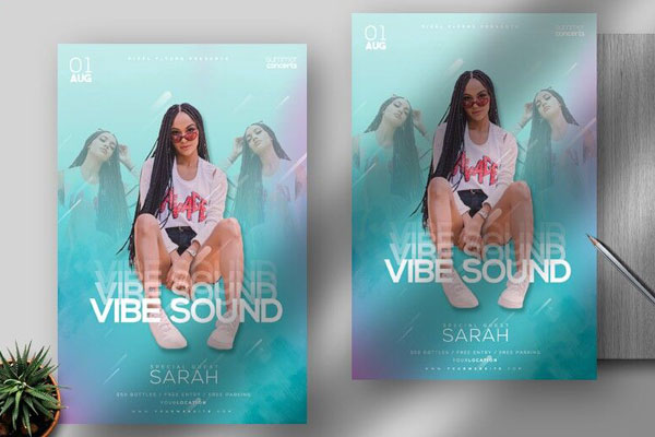 Pastel, Simple Nightclub Flyer Template FREE PSD