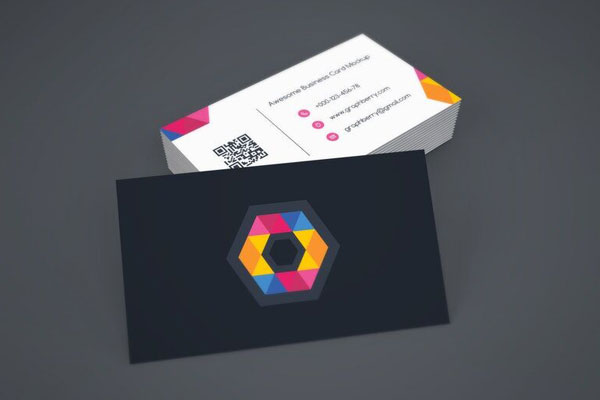 Perspective Business Card Stack Mockup FREE PSD