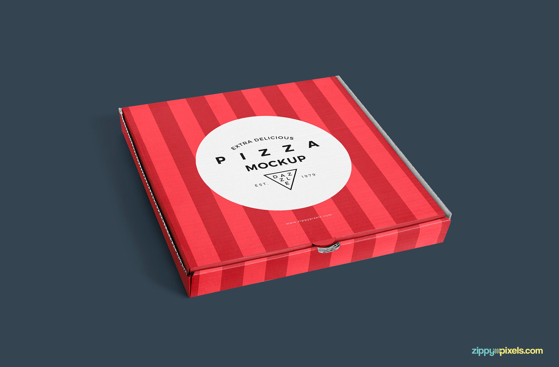 Perspective Realistic Pizza Box Mockup FREE PSD