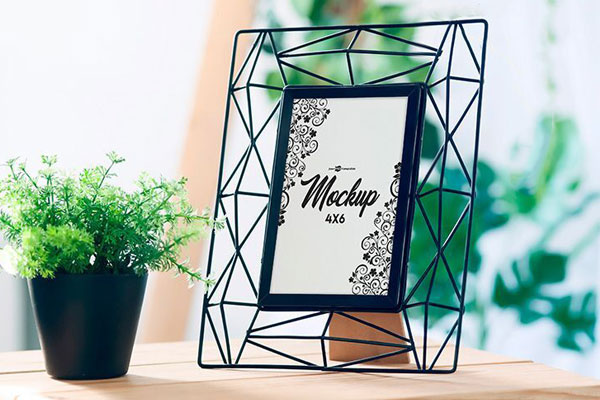 Photorealistic Mockup Showing a Stylish Small Picture Frame FREE PSD