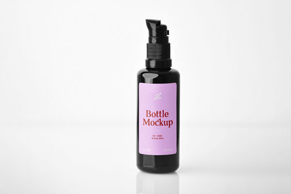 Plastic Black Bottle Mockup Front View FREE PSD