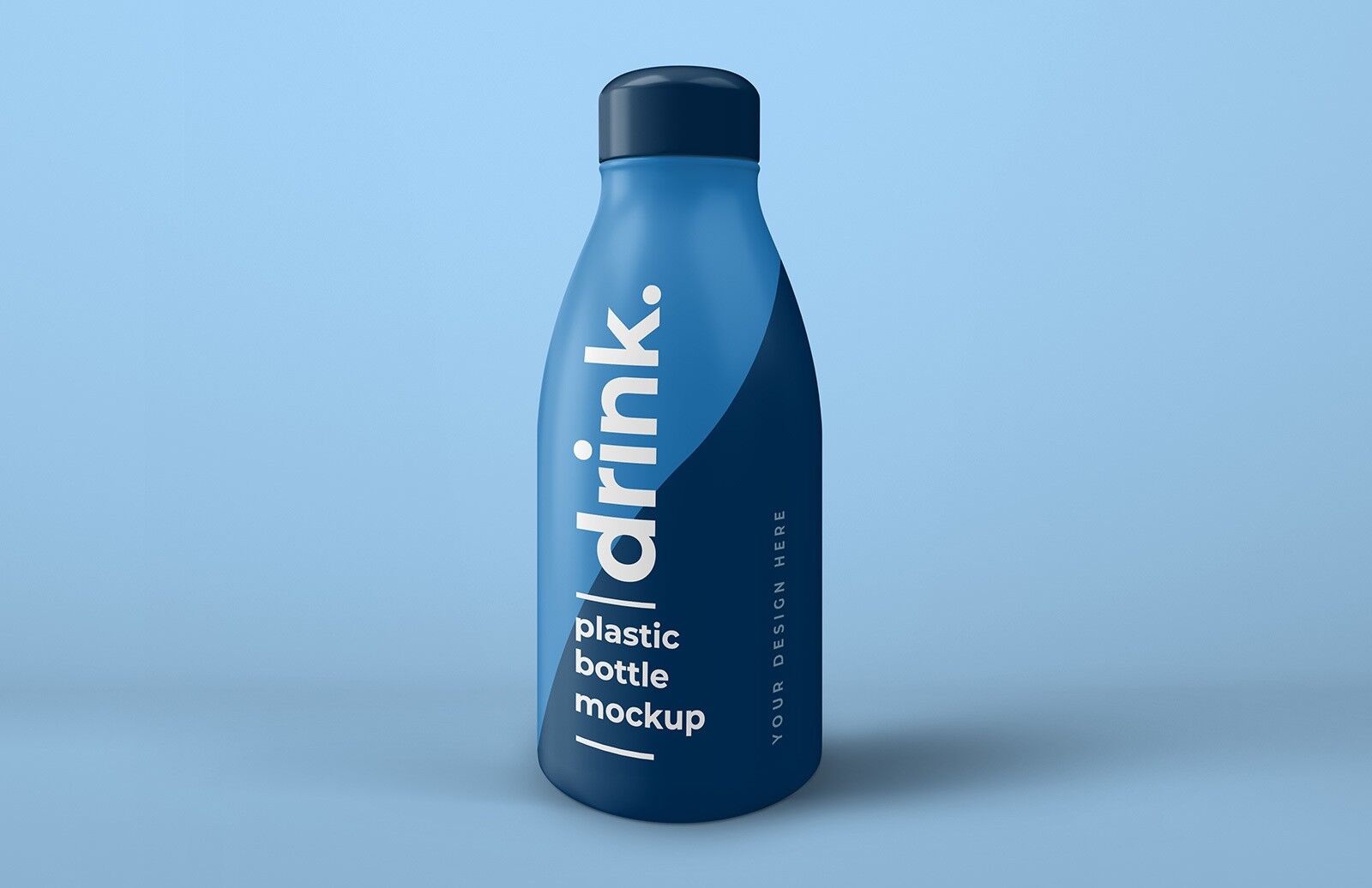 Plastic Juice Bottle Standing in Perspective Mockup FREE PSD