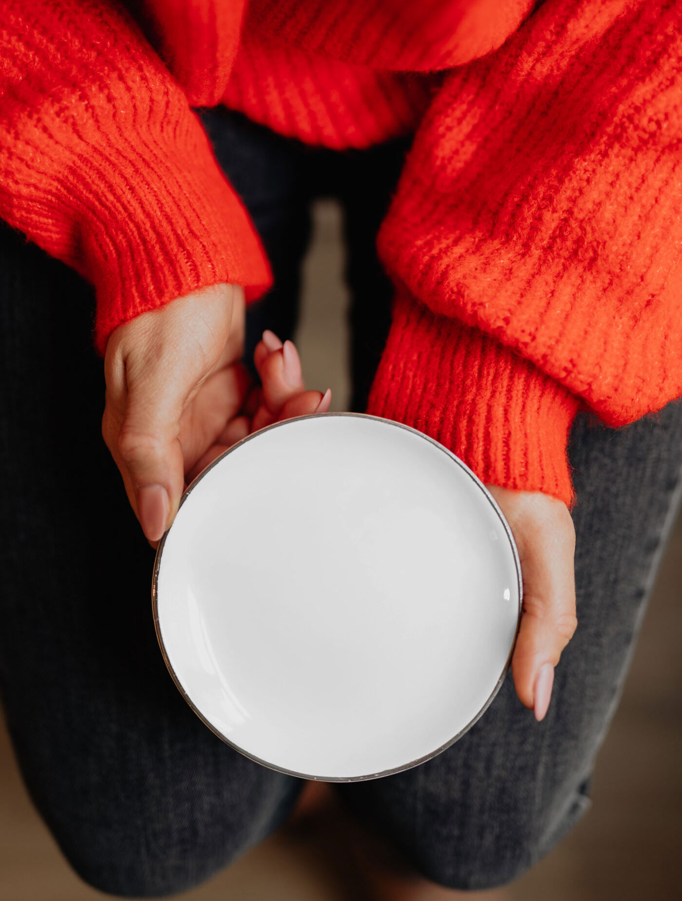 Plate Mockup in Female Hands FREE PSD