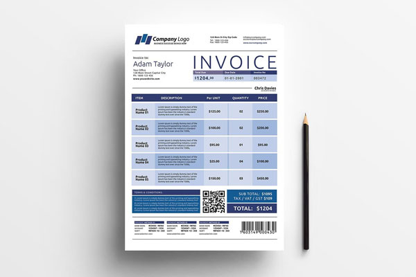 Professional Corporate Invoice Template FREE PSD