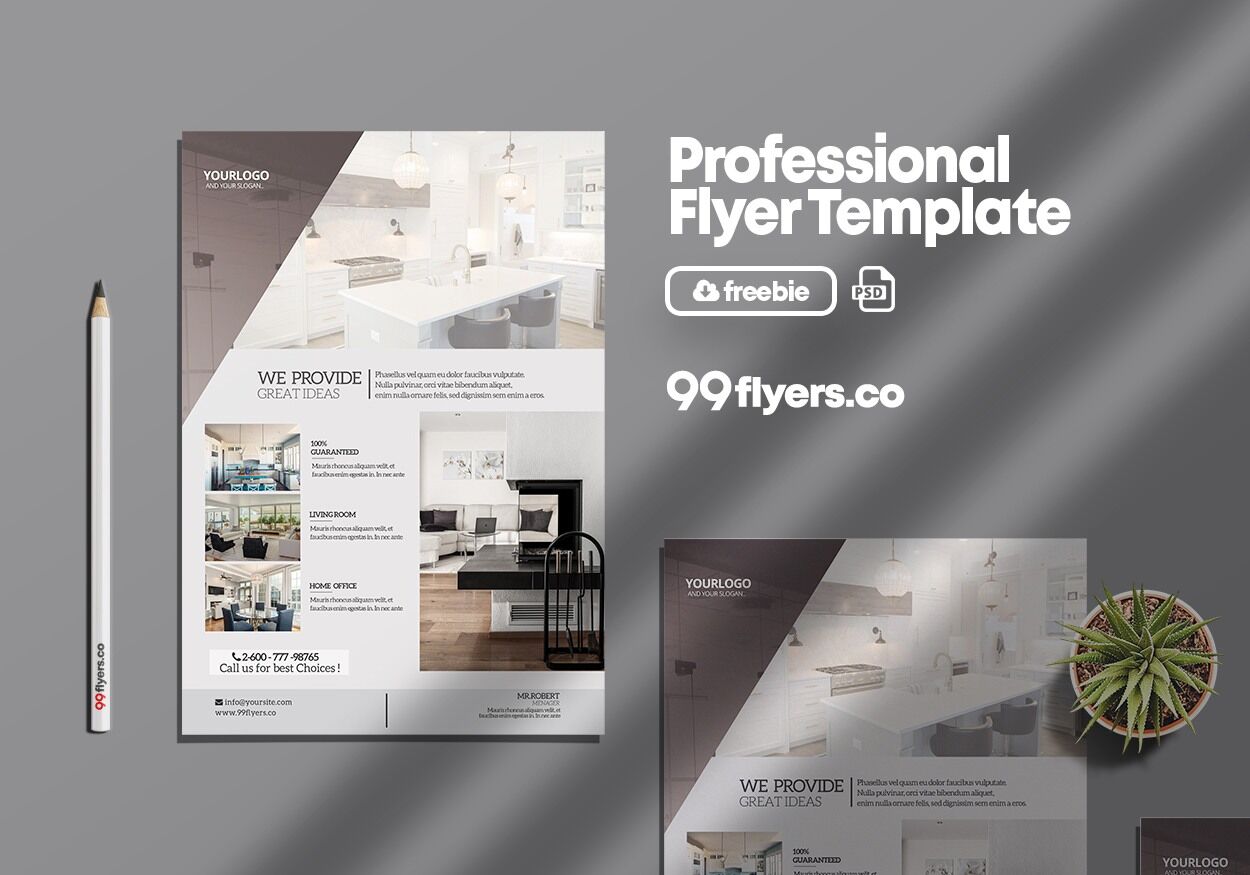 Professional Real Estate Marketing Flyer Template FREE PSD