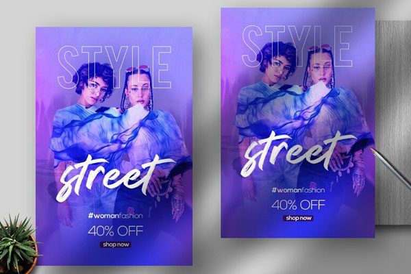 Purple Fashion Style Flyer Template FREE PSD