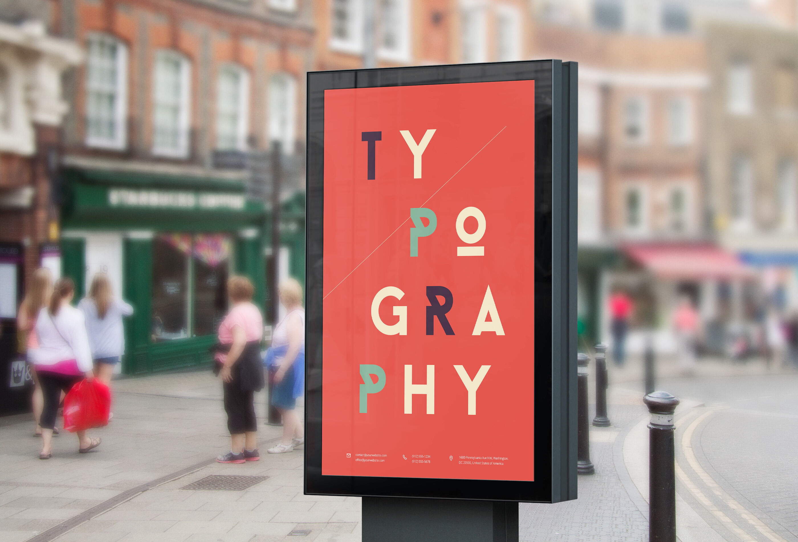 Realistic Street Billboard Mockup FREE PSD