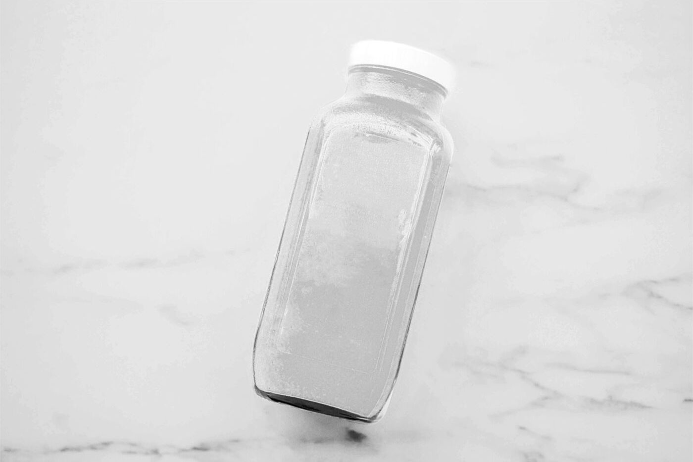 Rectangular-shaped Glass Juice Bottle Mockup Top View FREE PSD