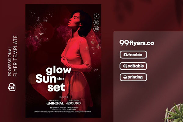 Red Ladies Night Party Flyer Template FREE PSD