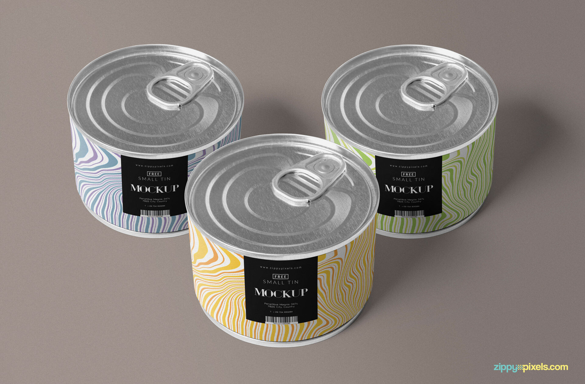 Round Tin Mockup Standing at the 3\4 Angle View FREE PSD