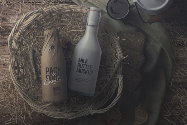 Rustic Scene Creator Mockup Featuring Overhead View FREE PSD