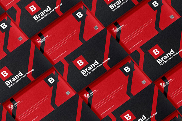 Several Horizontal Business Cards Arranged in Grid Style Mockup FREE PSD