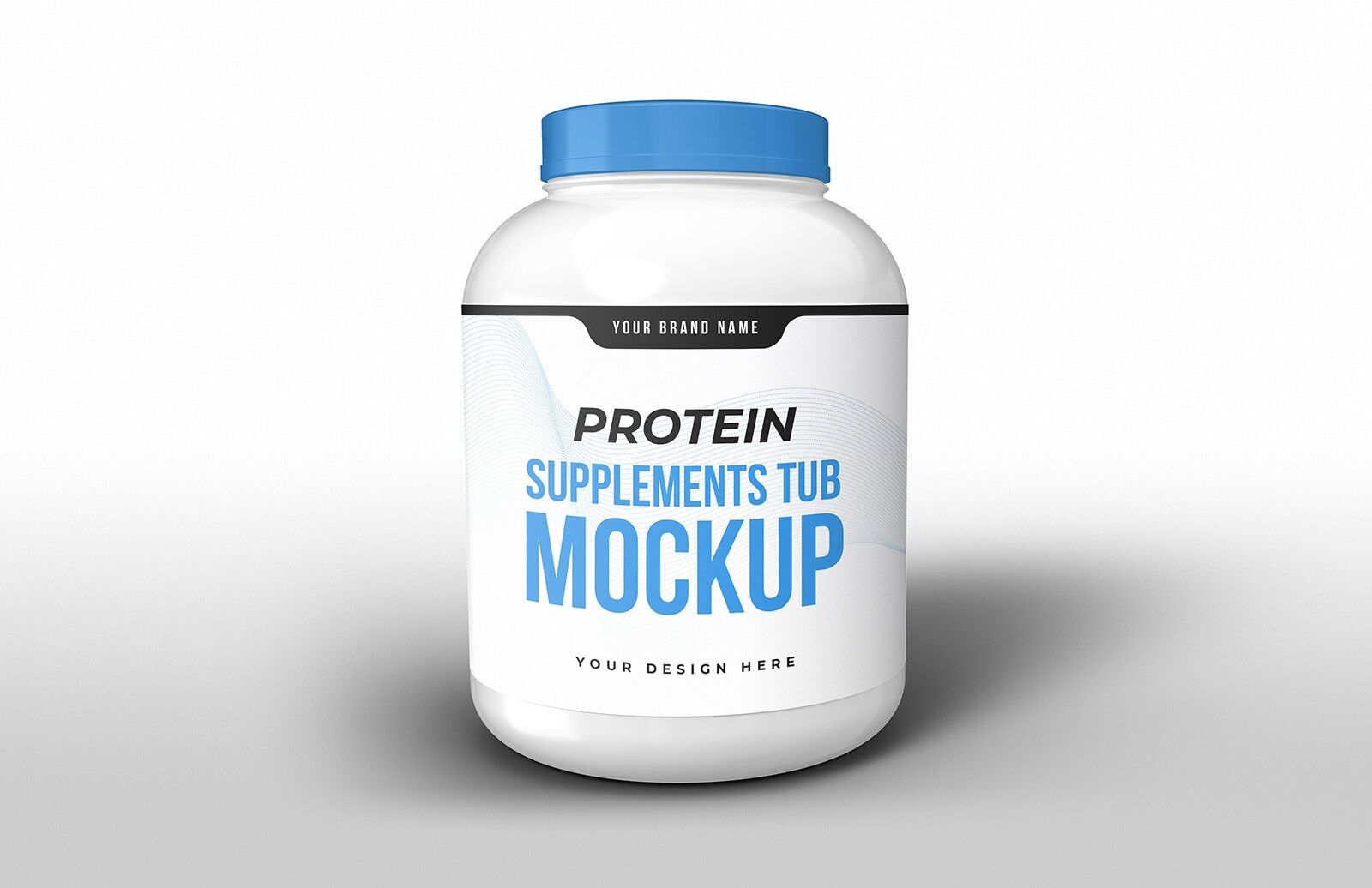 Short Rounded Protein Supplements Tub Mockup FREE PSD