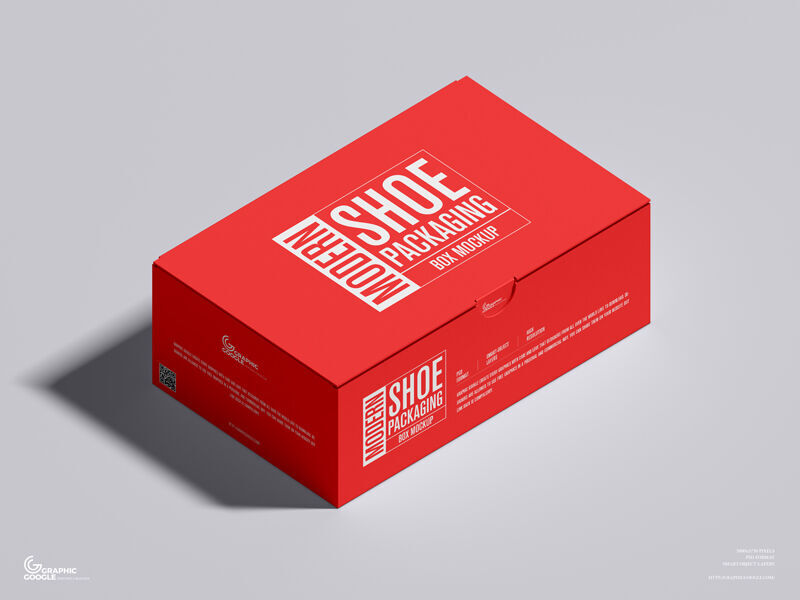 Side View of Modern Shoe Packaging Box Mockup FREE PSD