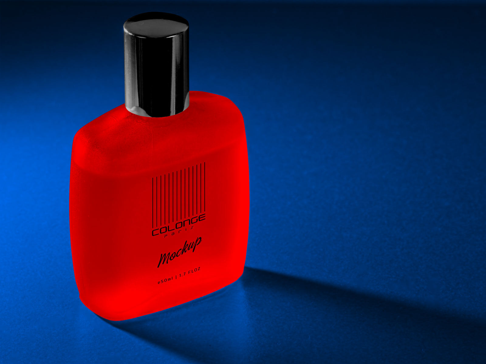 Side View of Standing Frosted Cologne Bottle Mockup FREE PSD