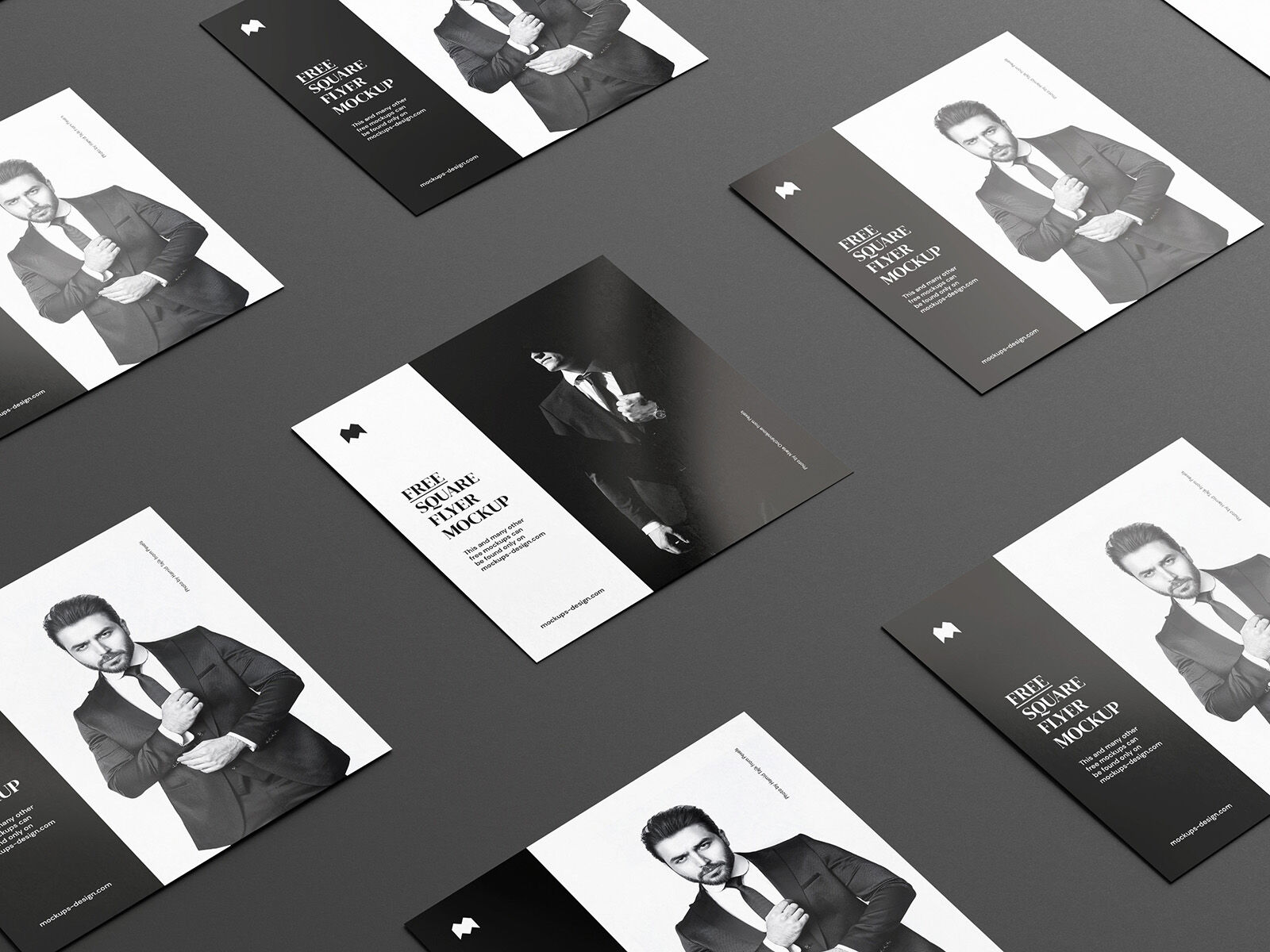 Six Mockups of Square Flyers in Different Angles FREE PSD