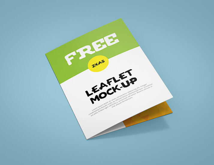 Six Perspective A5 Bi-Fold Leaflet Mockups FREE PSD
