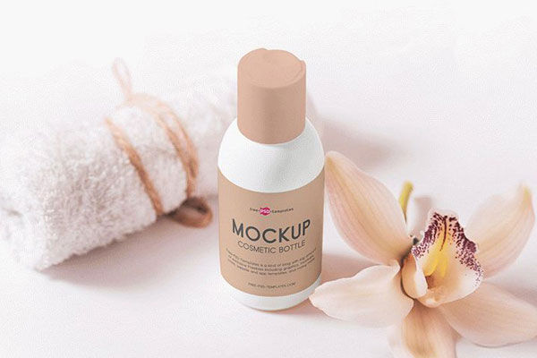 Small Round-Shaped Cosmetic Bottle Mockup FREE PSD