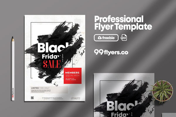 Splash Black Friday Event Flyer Template FREE PSD