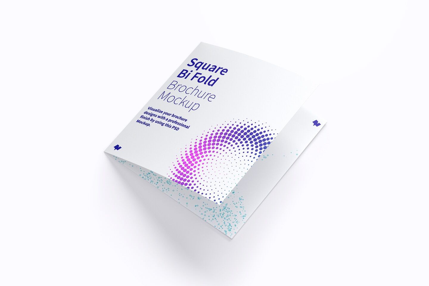Square Bi-Fold Brochure Mockup FREE PSD
