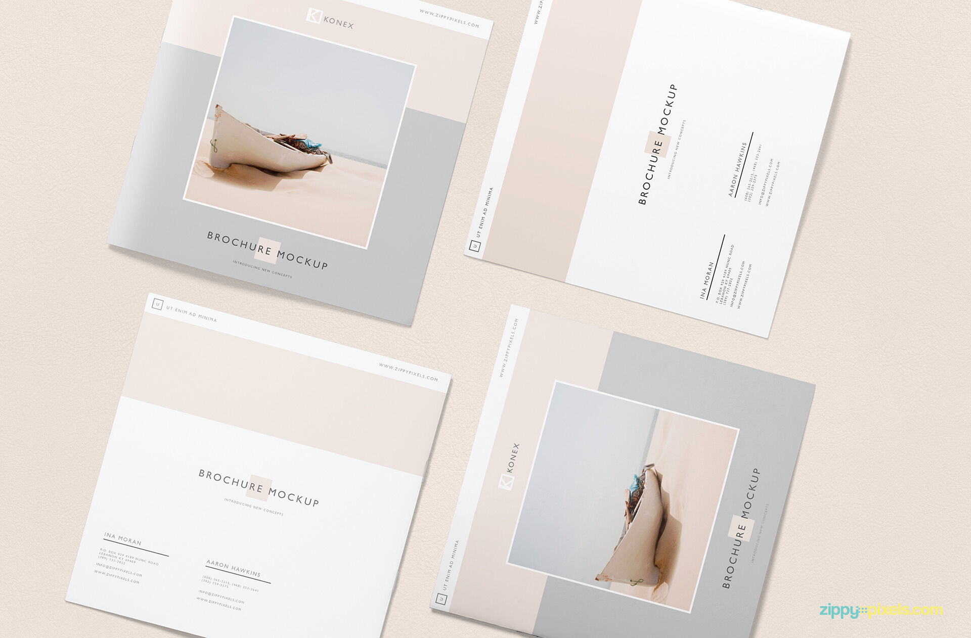 Square Brochure Mockup in Different Angles FREE PSD