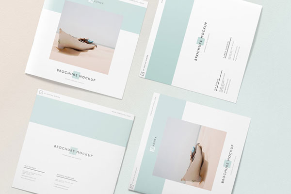 Square Brochure Mockup in Different Angles FREE PSD