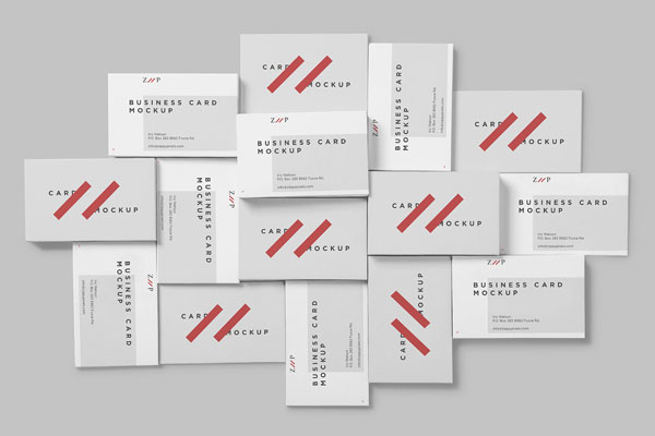 Stack of Business Card Mockup from Top View FREE PSD