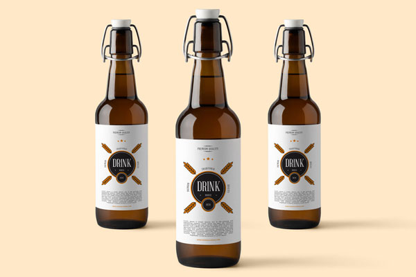 Realistic Glass Bottle Mockup with a Dark Background (FREE) - Resource Boy