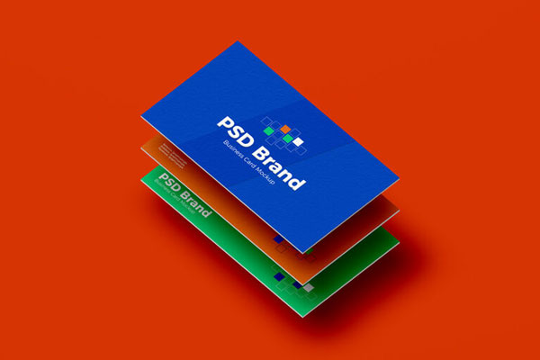 Three Gravity Brand Business Cards Mockup FREE PSD