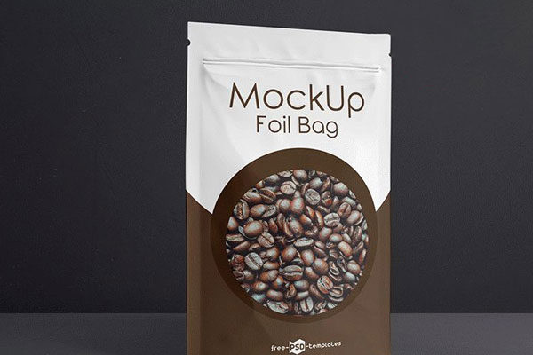 Three Mockups Featuring Foil Coffee Pouch FREE PSD