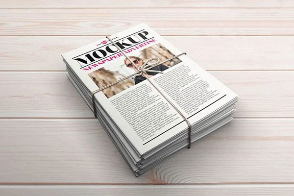 Three Mockups Including a Bundle of Newspapers FREE PSD