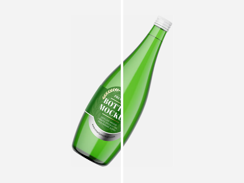 Three Mockups Showing Front View of Standing Glass Bottles FREE PSD