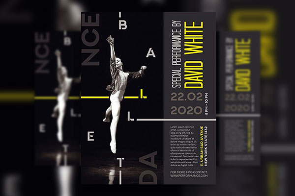Three Professional Ballet Flyer Templates FREE PSD