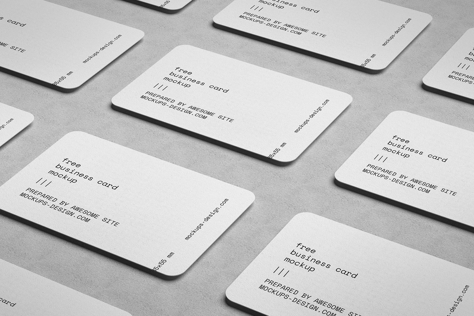 Three Rounded Business Cards Mockups FREE PSD
