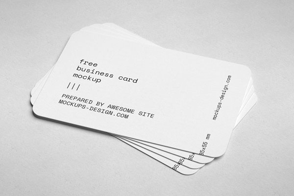 Three Rounded Business Cards Mockups FREE PSD