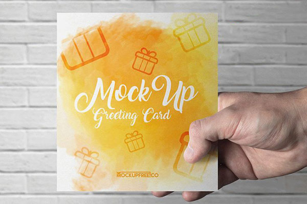 Three View of a Greeting Card Mockup FREE PSD
