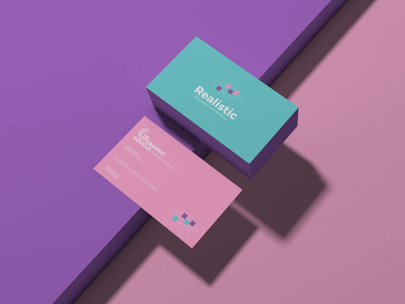 Top Side of Business Cards on the Edge of Stage FREE PSD